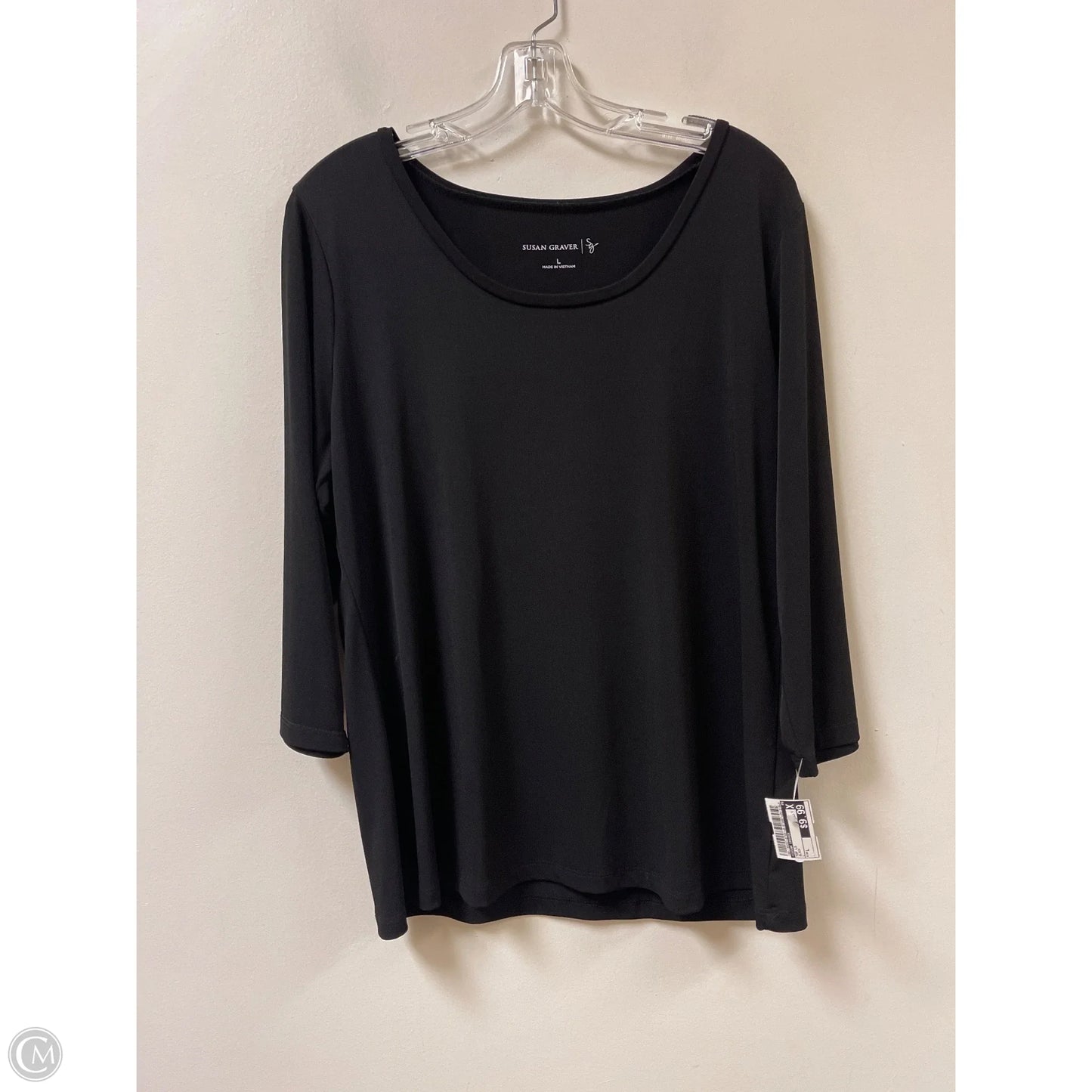 Top Long Sleeve By Susan Graver In Black, Size: L