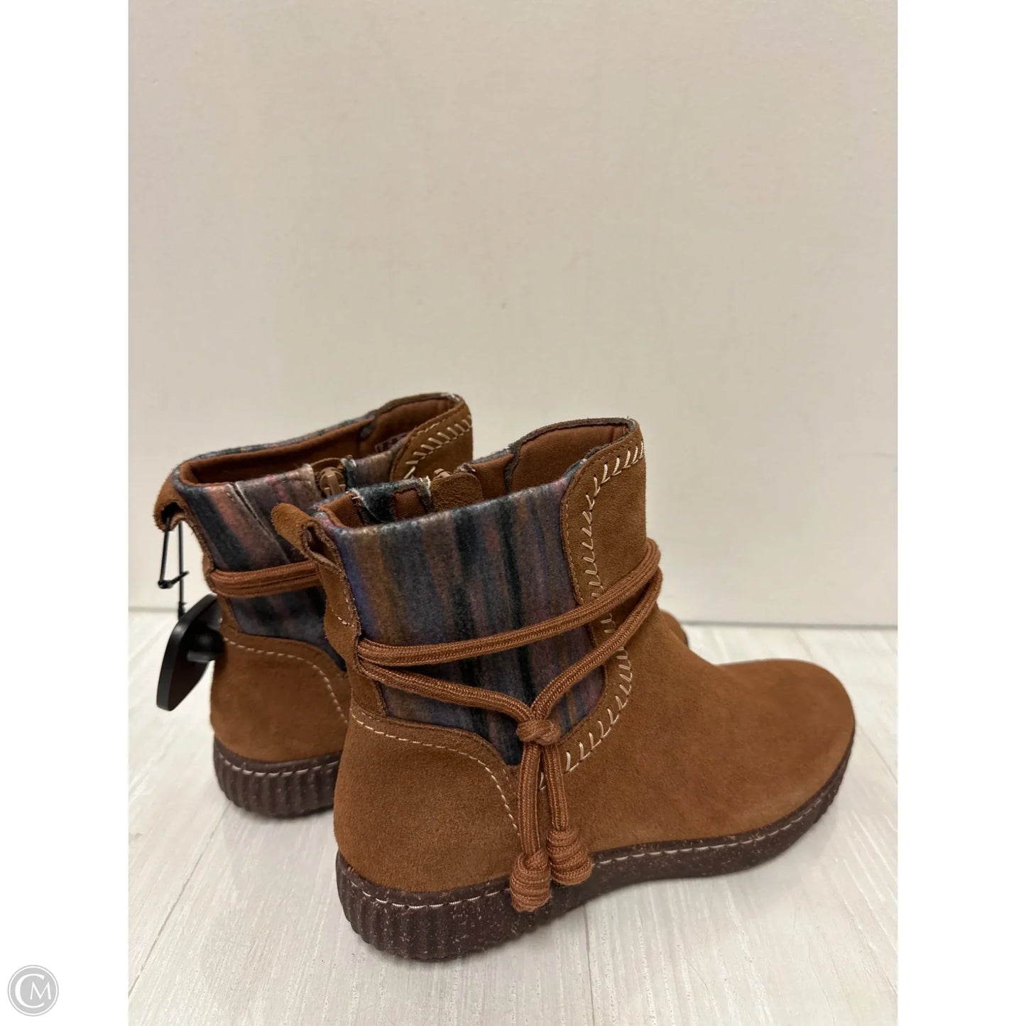 Boots Ankle Flats By Clarks In Brown, Size: 9.5