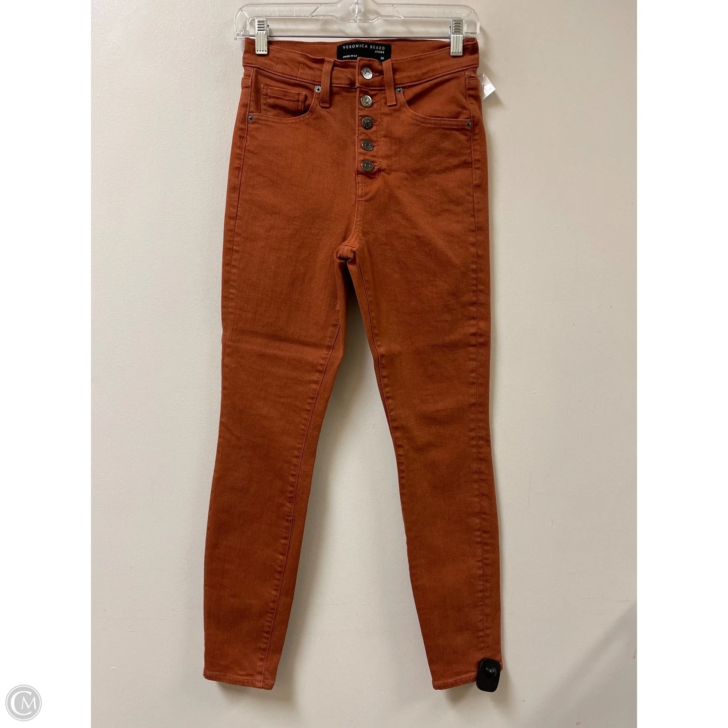 Jeans Skinny By Veronica Beard In Orange Denim, Size: 2