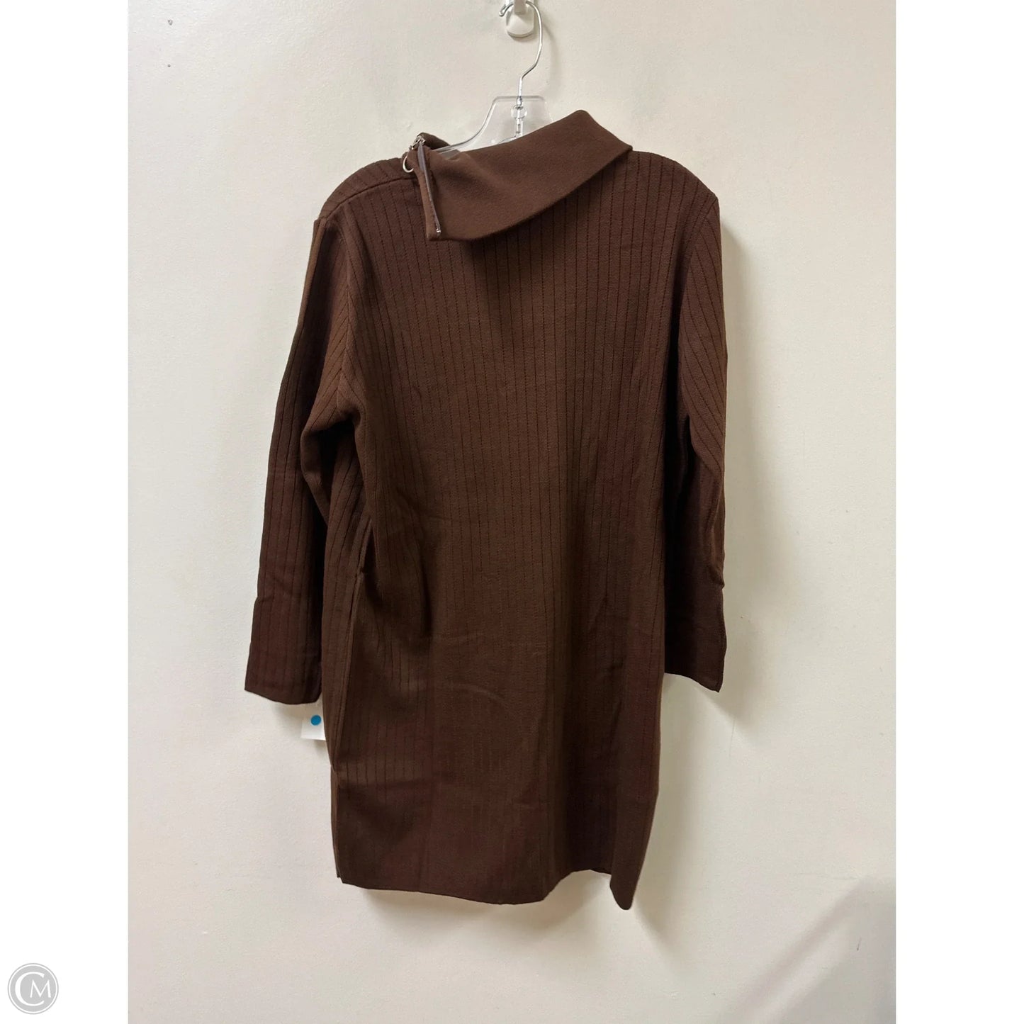 Dress Sweater By Clothes Mentor In Brown, Size: L