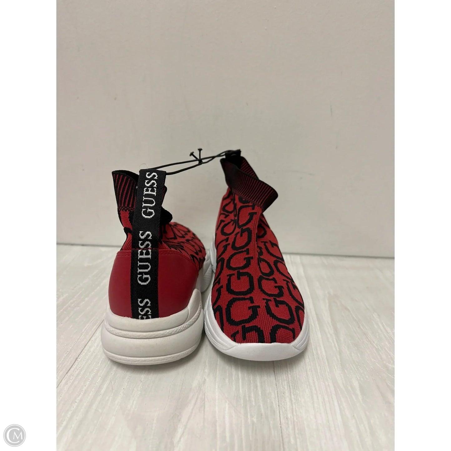 Shoes Sneakers By Guess In Black & Red, Size: 9