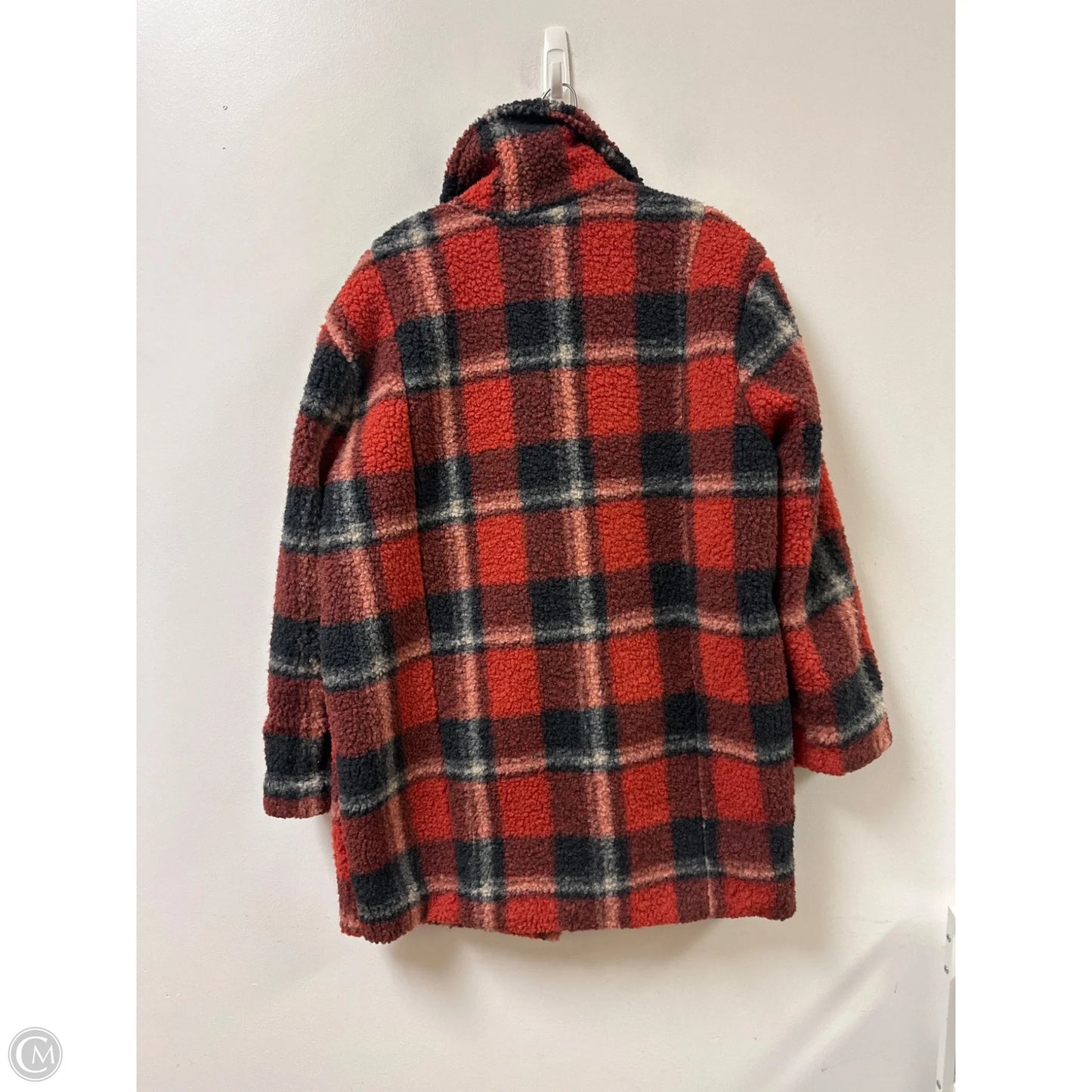 Coat Faux Fur & Sherpa By Love Tree In Blue & Orange, Size: M