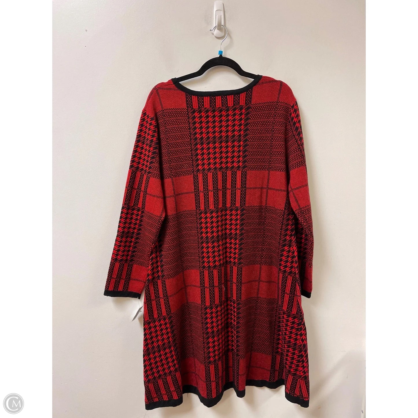 Dress Sweater By Clothes Mentor In Black & Red, Size: 2x