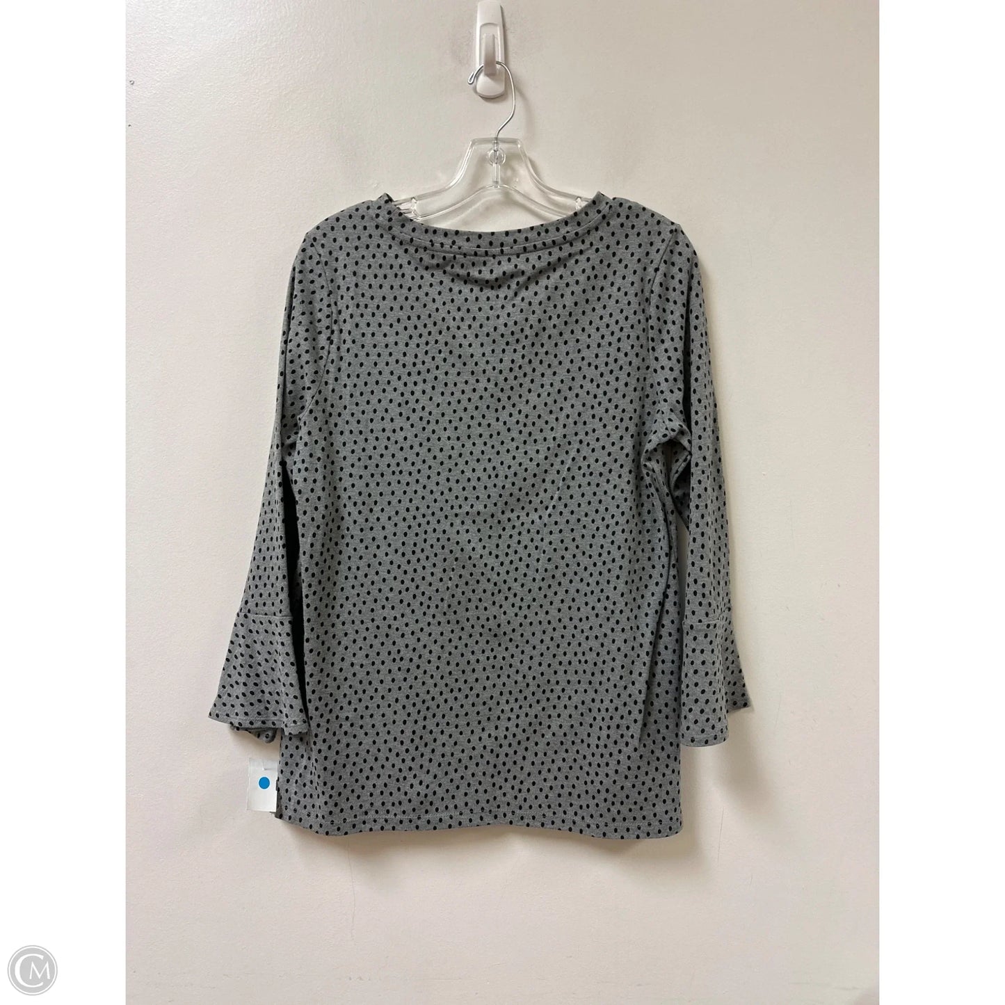 Top Long Sleeve By Isaac Mizrahi In Black & Grey, Size: M
