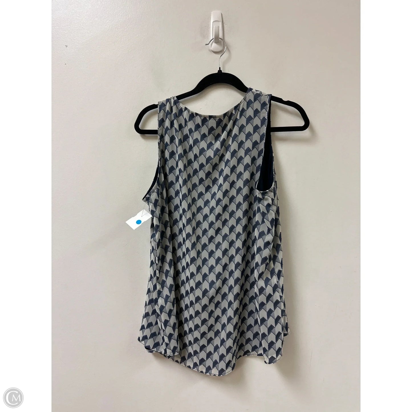 Top Sleeveless By Calvin Klein In Blue & Grey, Size: Xl