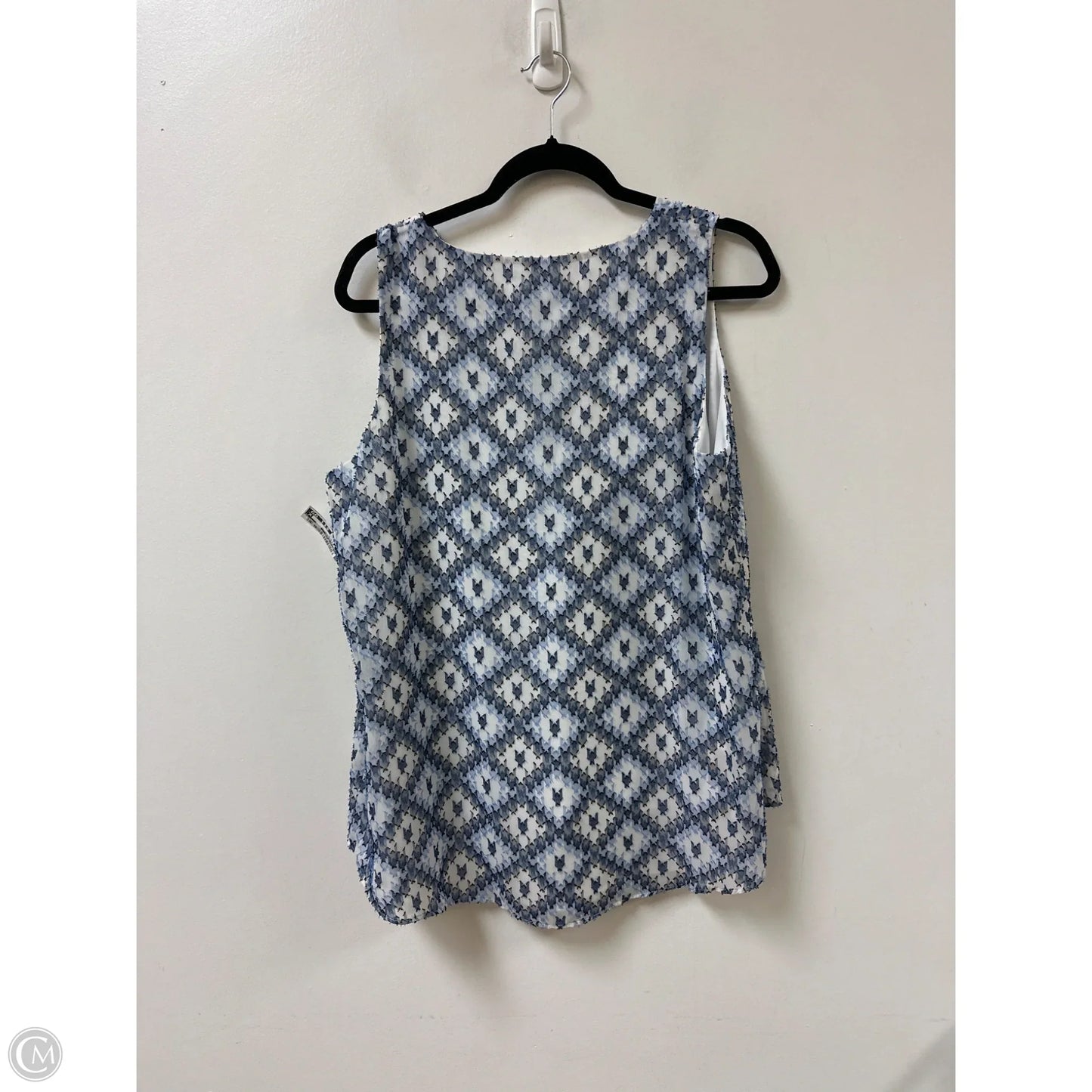 Top Sleeveless By Calvin Klein In Black & Blue, Size: Xl