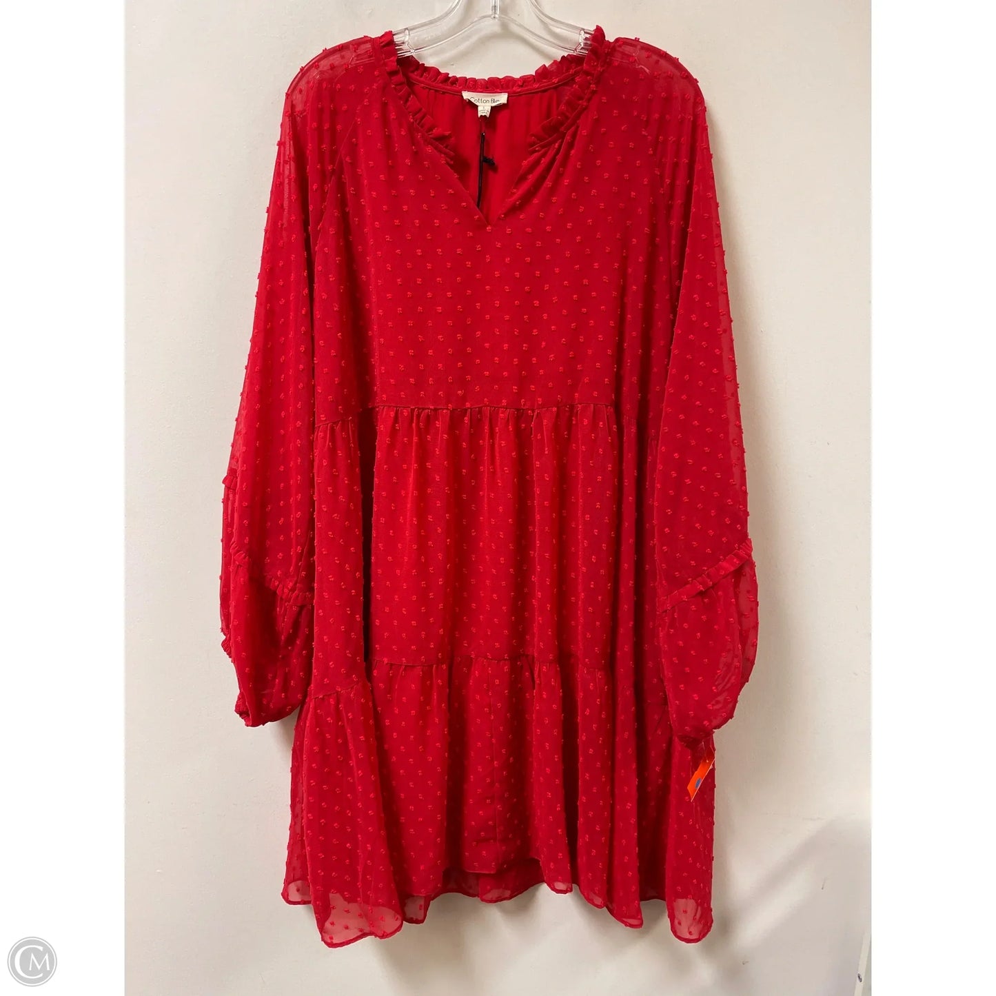 Dress Casual Short By Cotton Bleu In Red, Size: L