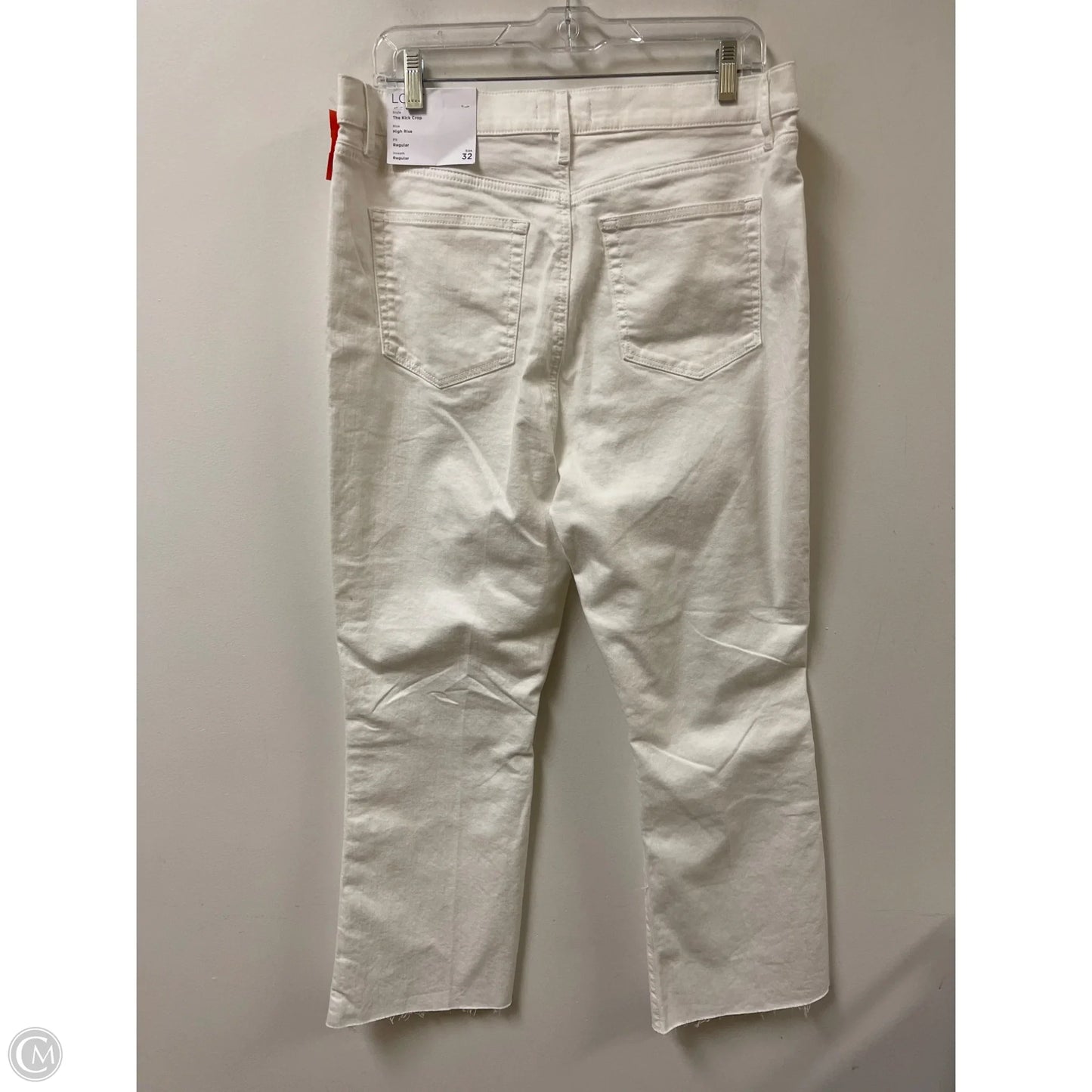 Jeans Cropped By Loft In White Denim, Size: 14