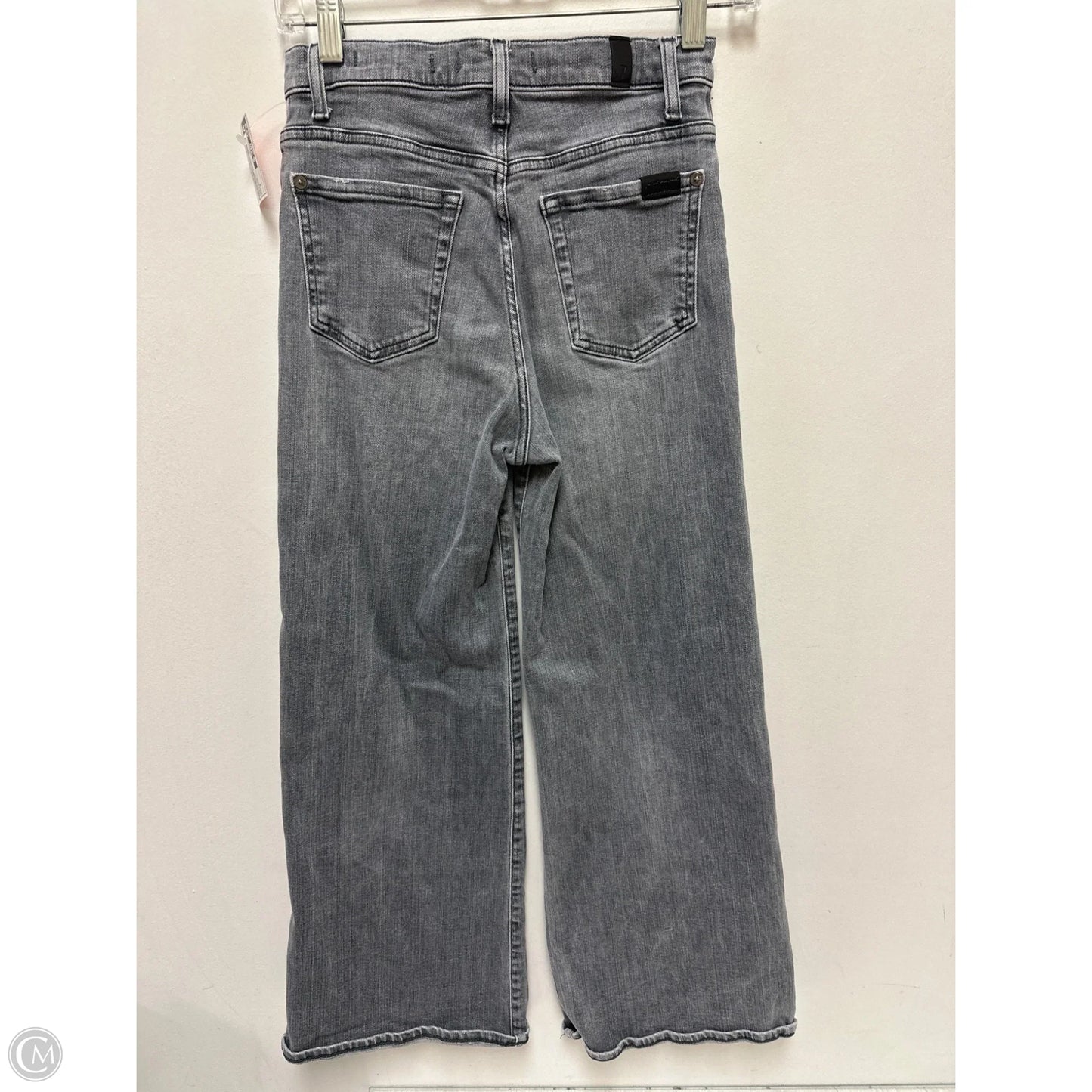 Jeans Wide Leg By 7 For All Mankind In Grey Denim, Size: 2