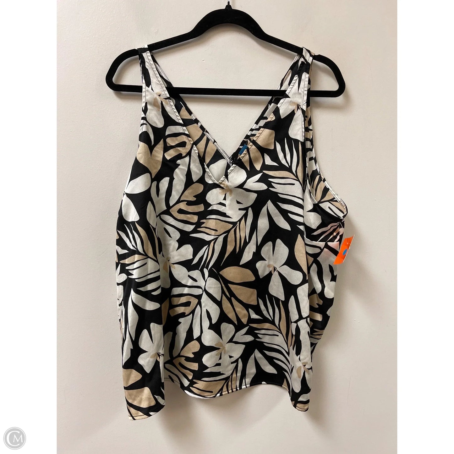 Top Sleeveless By Old Navy In Black & Cream, Size: 1x