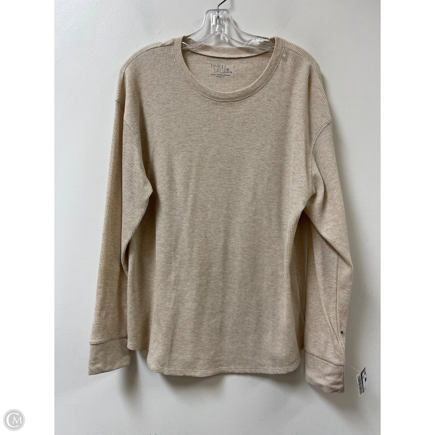 Top Long Sleeve By Time And Tru In Cream, Size: Xl