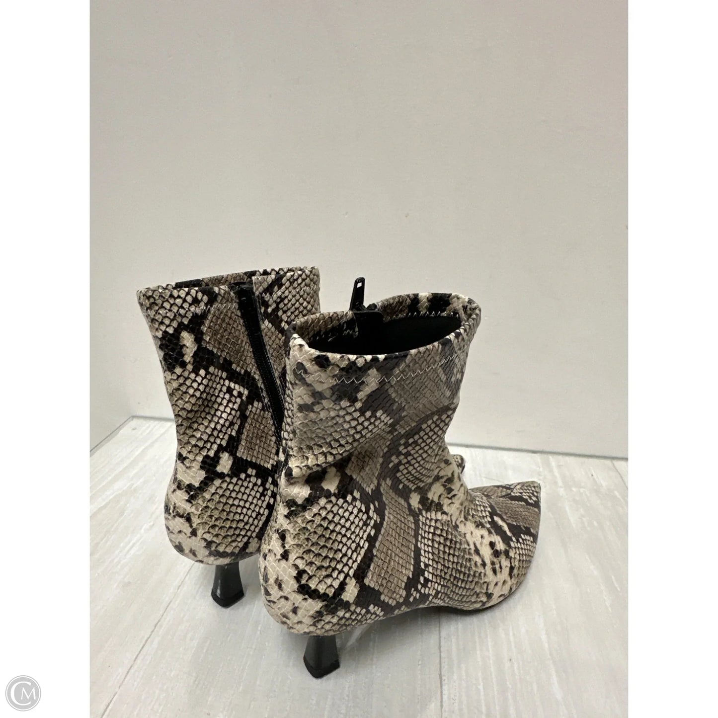 Boots Ankle Heels By Open Edit In Snakeskin Print, Size: 6.5