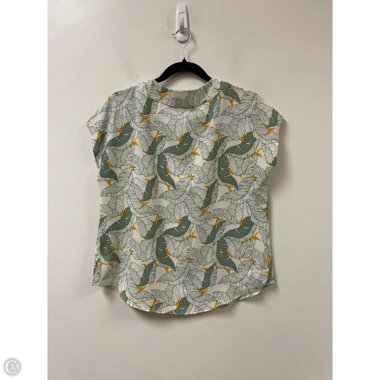 Top Short Sleeve By Apt 9 In Green & White, Size: S