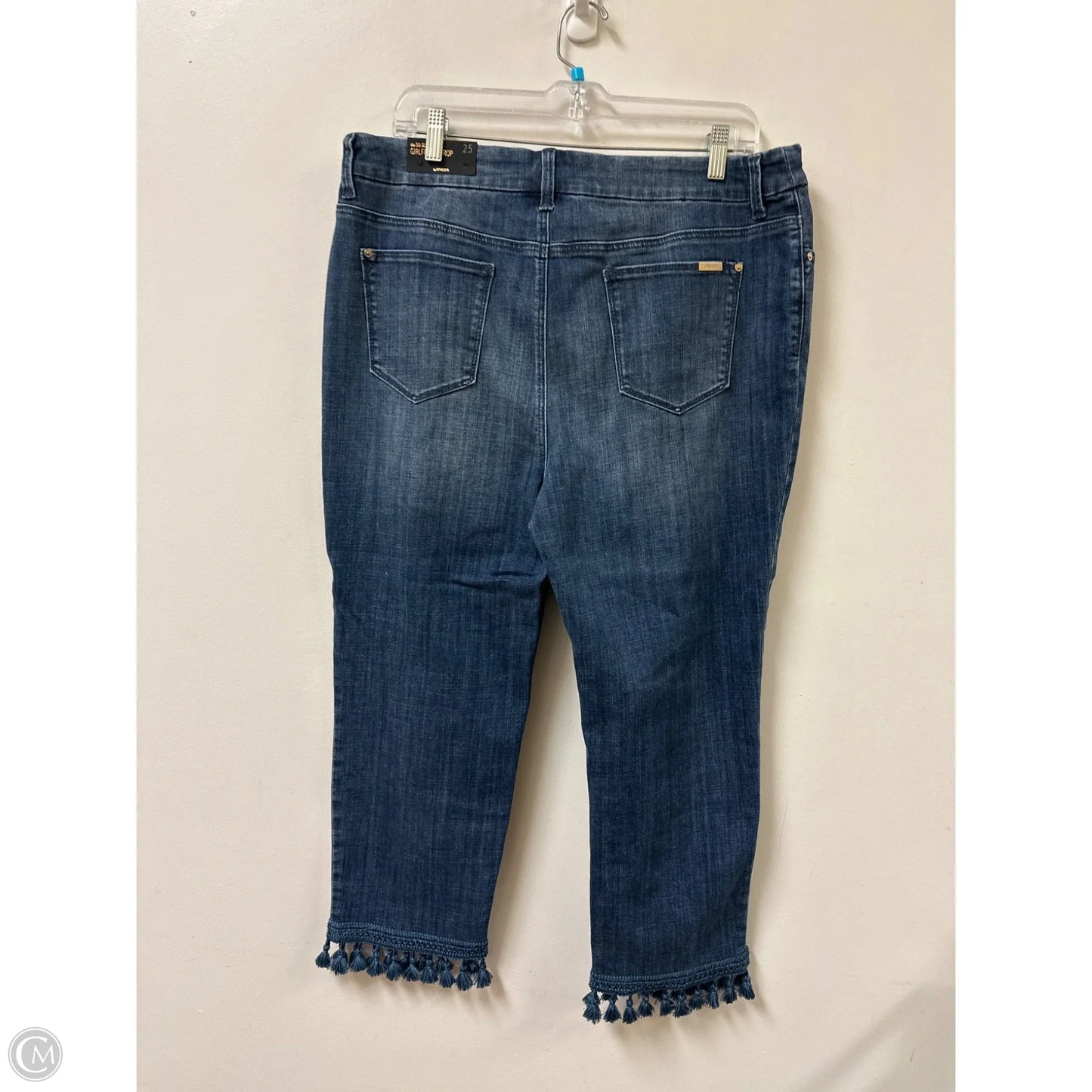 Jeans Cropped By Chicos In Blue Denim, Size: 14