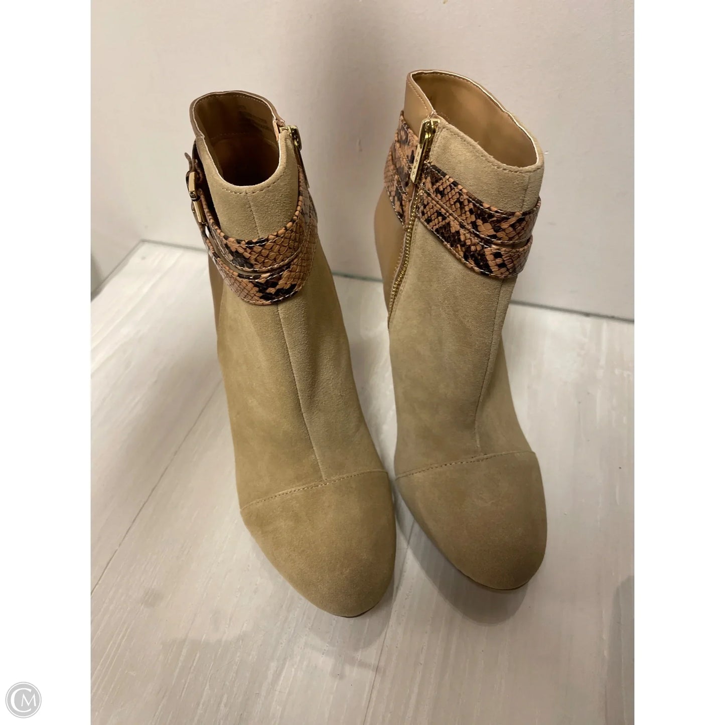 Boots Ankle Heels By Clothes Mentor In Snakeskin Print, Size: 10