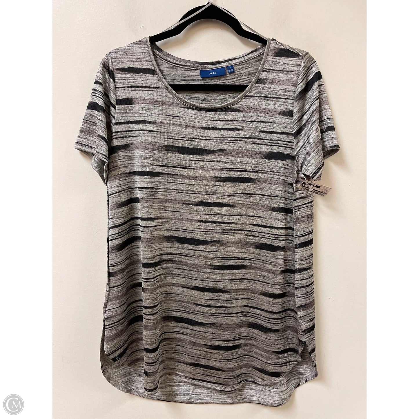 Top Short Sleeve By Apt 9 In Grey, Size: M