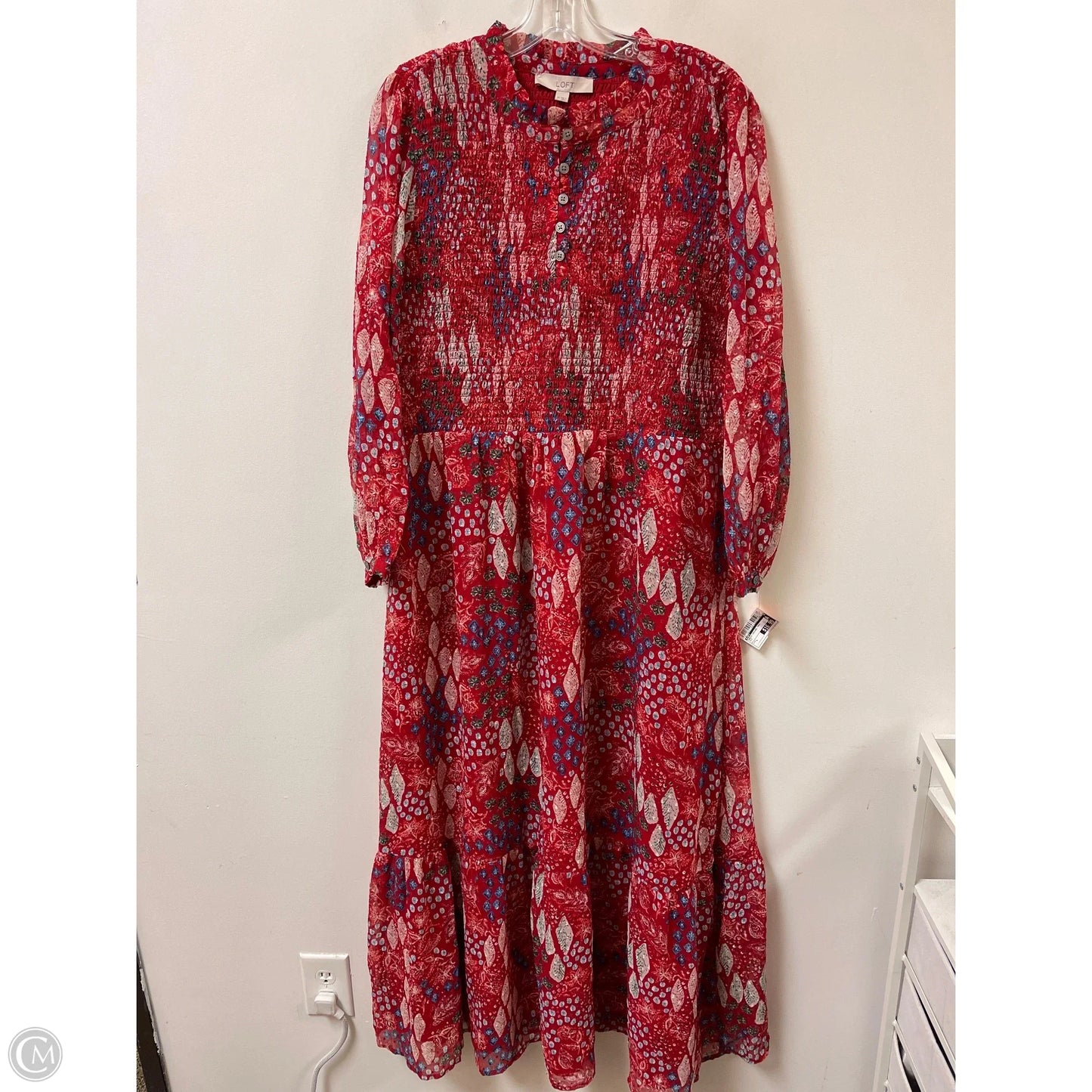 Dress Casual Maxi By Loft In Red, Size: L