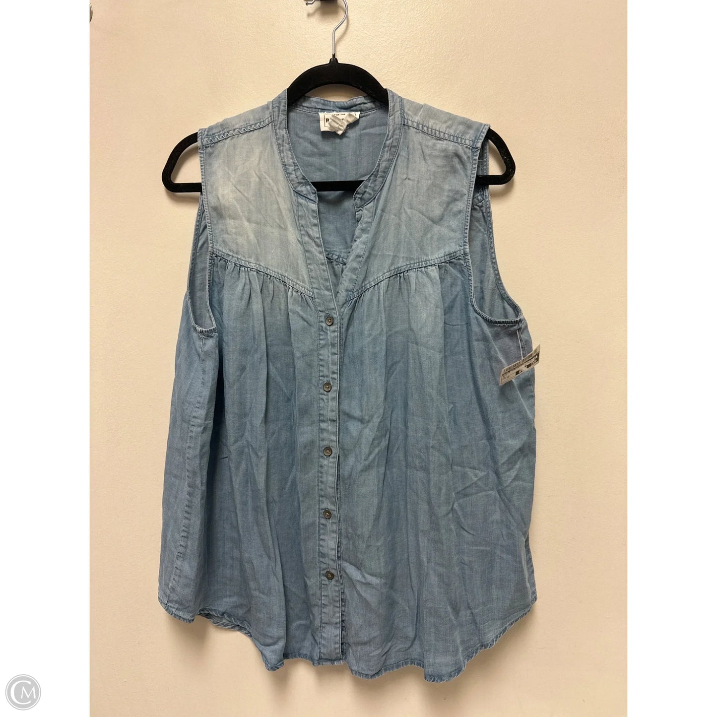 Blouse Sleeveless By For The Republic In Blue, Size: 1x