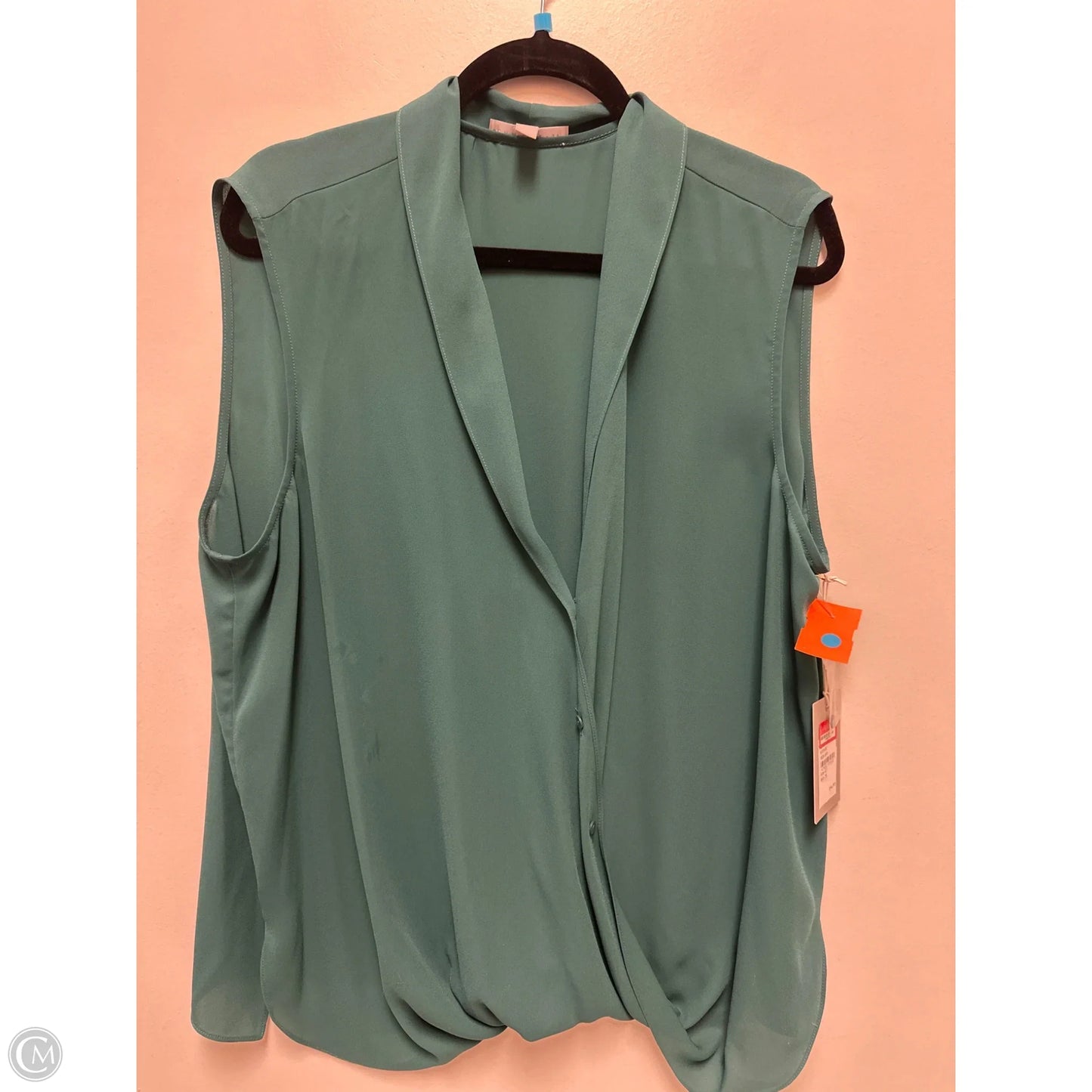 Top Sleeveless By Chelsea 28 In Green, Size: 1x
