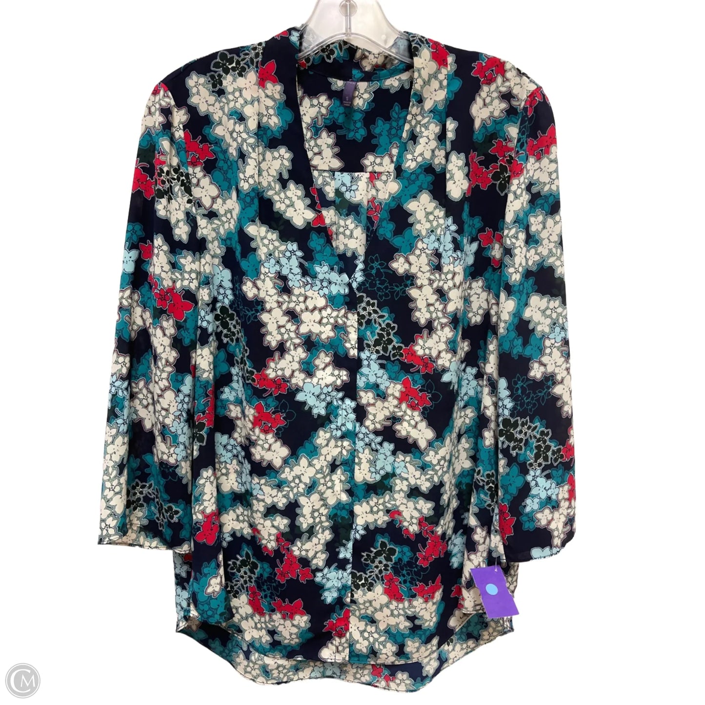 Blouse Long Sleeve By Not Your Daughters Jeans In Floral Print, Size: S
