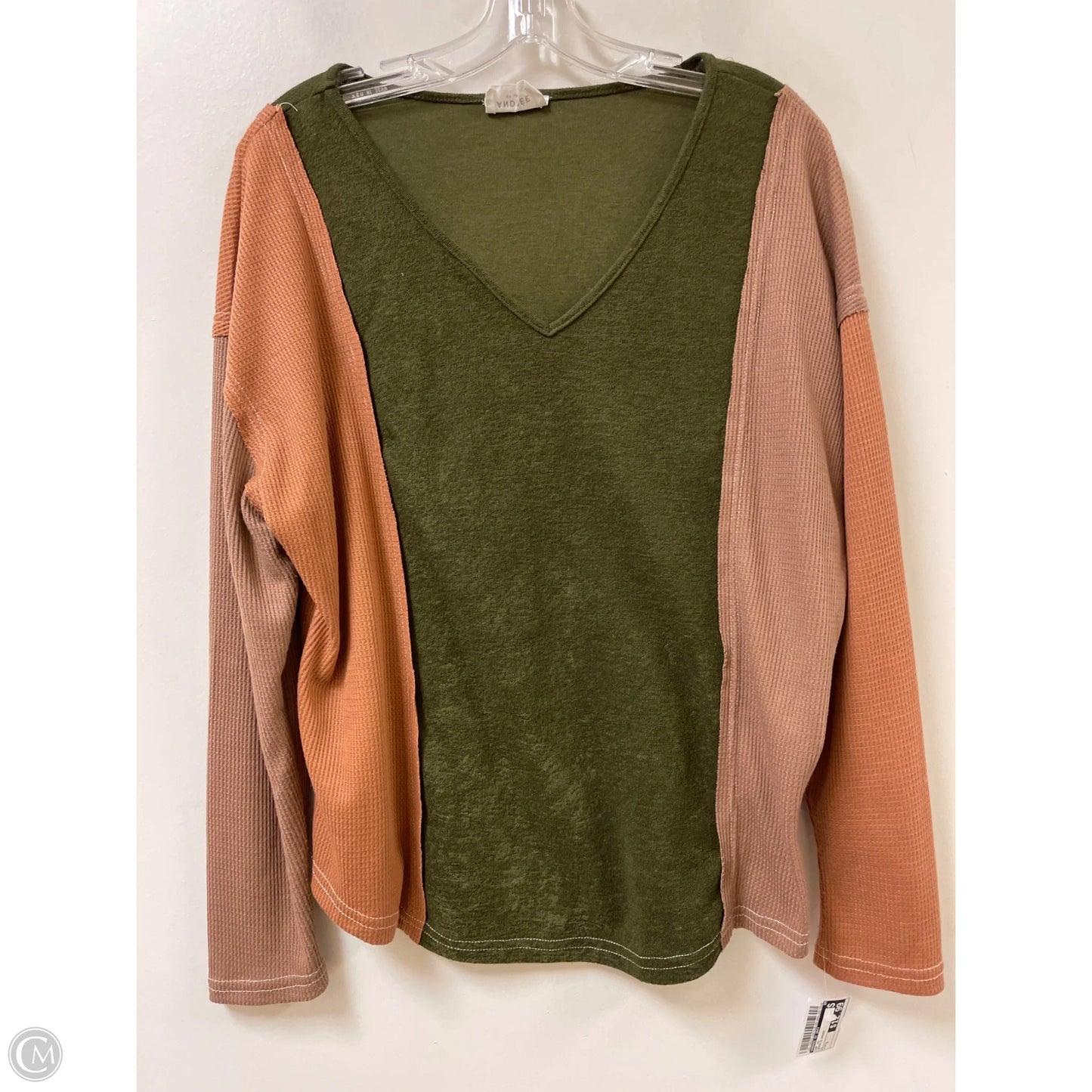Top Long Sleeve By Andree By Unit In Green & Orange, Size: S