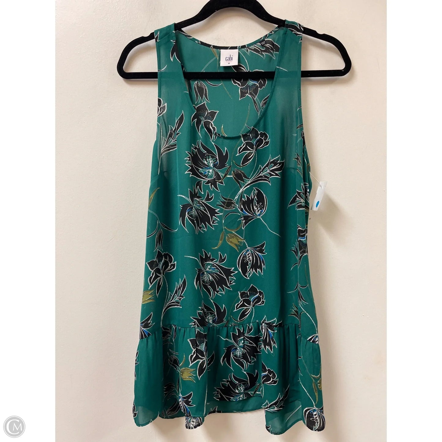 Top Sleeveless By Cabi In Green, Size: M