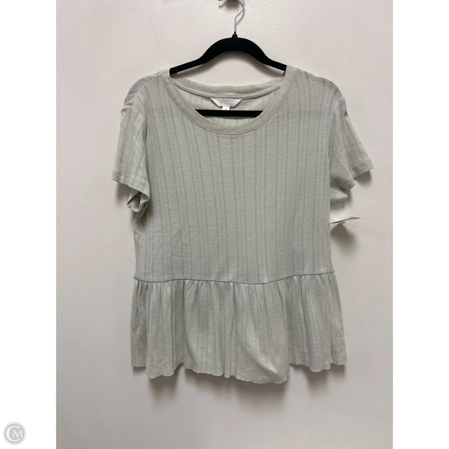 Top Short Sleeve By Lc Lauren Conrad In Grey, Size: M