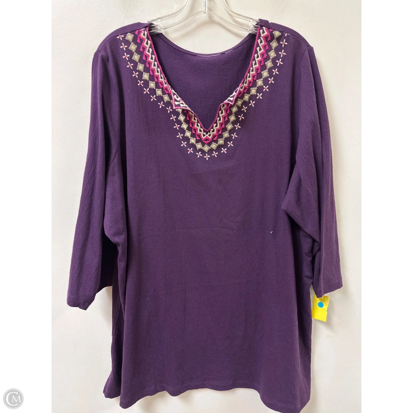Top Long Sleeve By Clothes Mentor In Purple, Size: 3x
