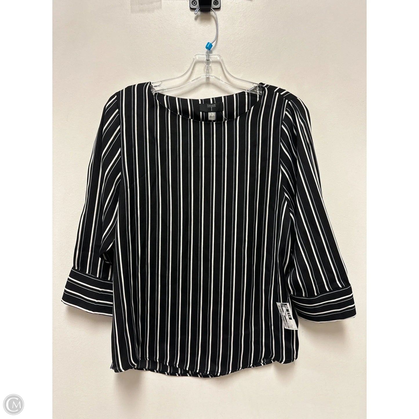 Top Long Sleeve By Tahari In Black & White, Size: S