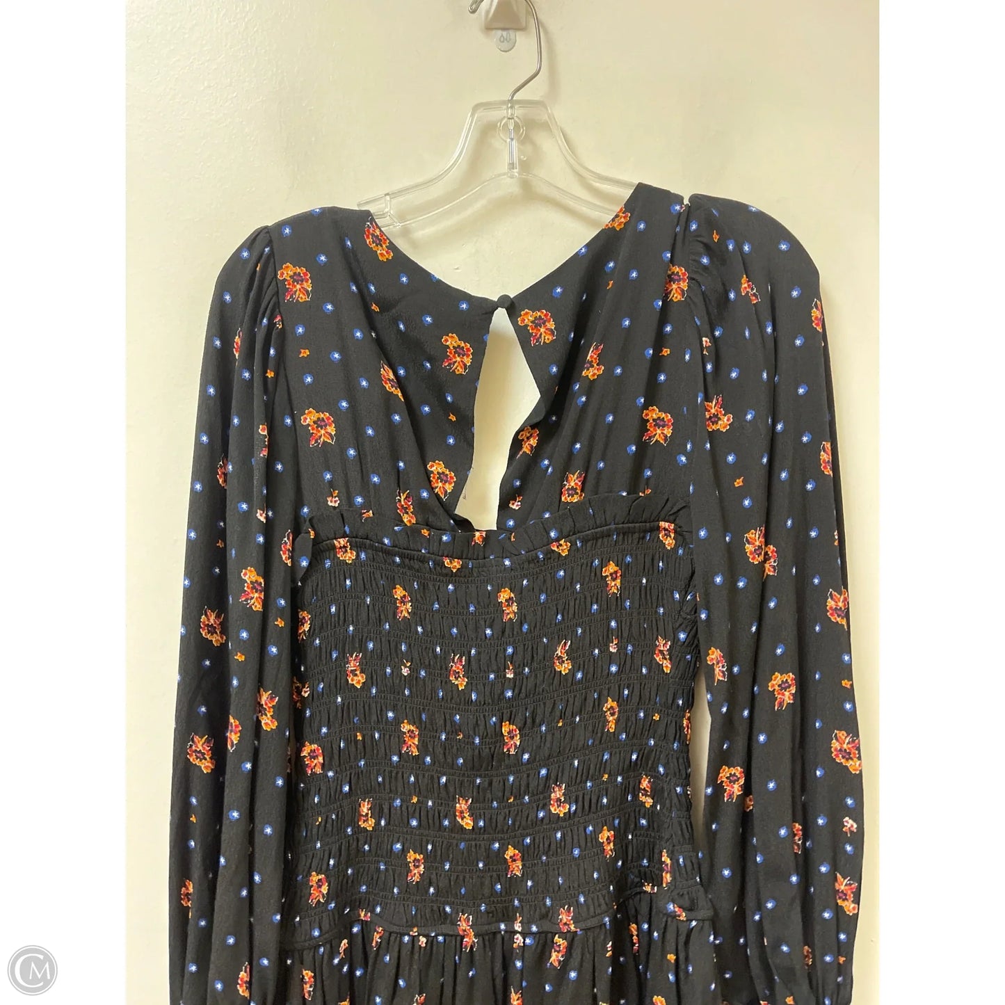 Dress Casual Midi By Free People In Black & Blue, Size: Xs