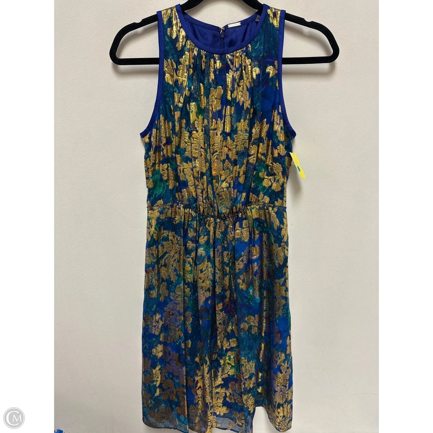 Dress Casual Midi By Elie Tahari In Blue & Gold, Size: Xs