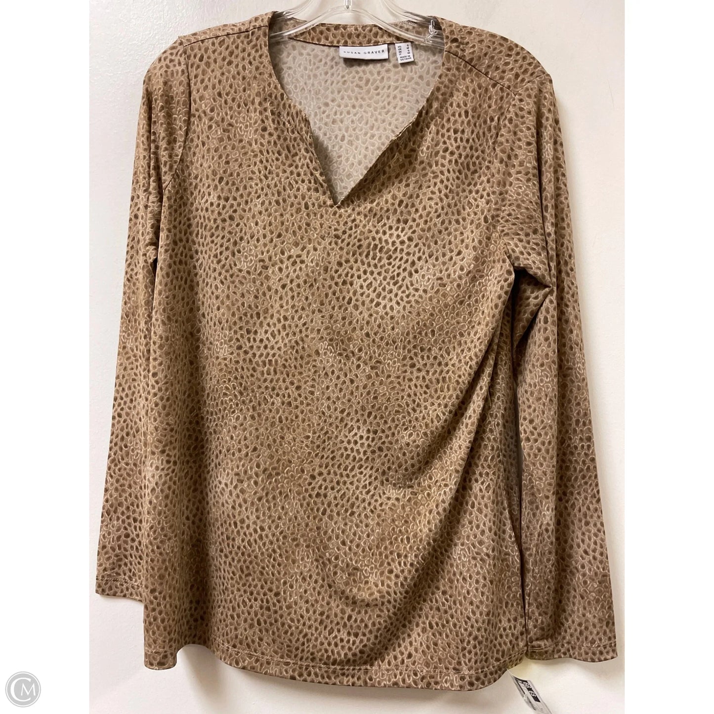 Top Long Sleeve By Susan Graver In Brown, Size: S