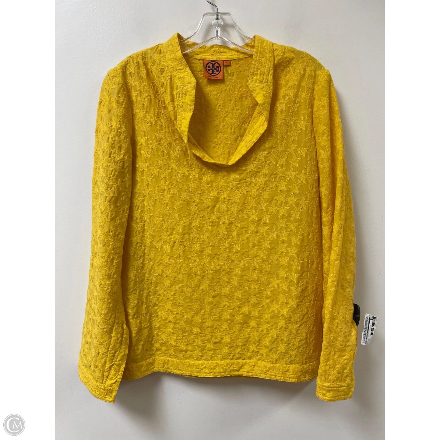 Top Long Sleeve Designer By Tory Burch In Yellow, Size: M