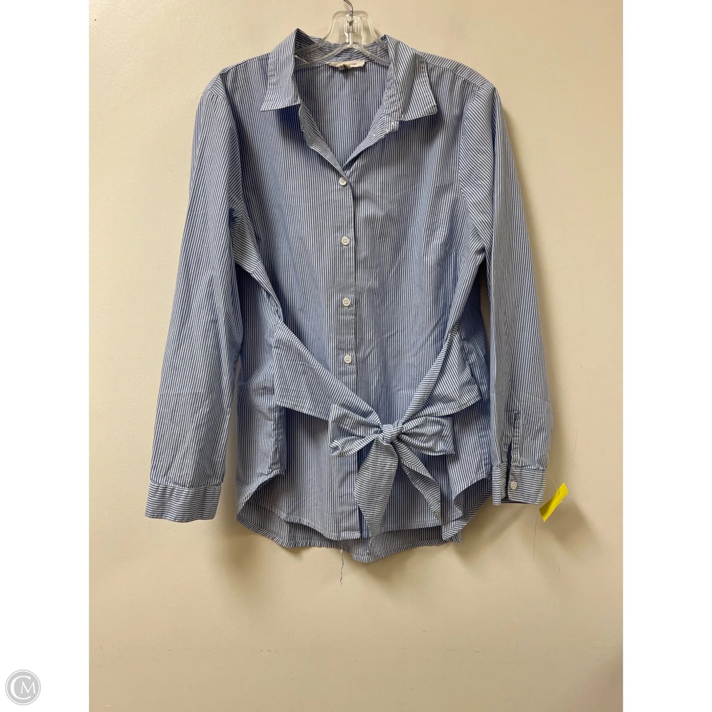 Blouse Long Sleeve By Beachlunchlounge In Striped Pattern, Size: L