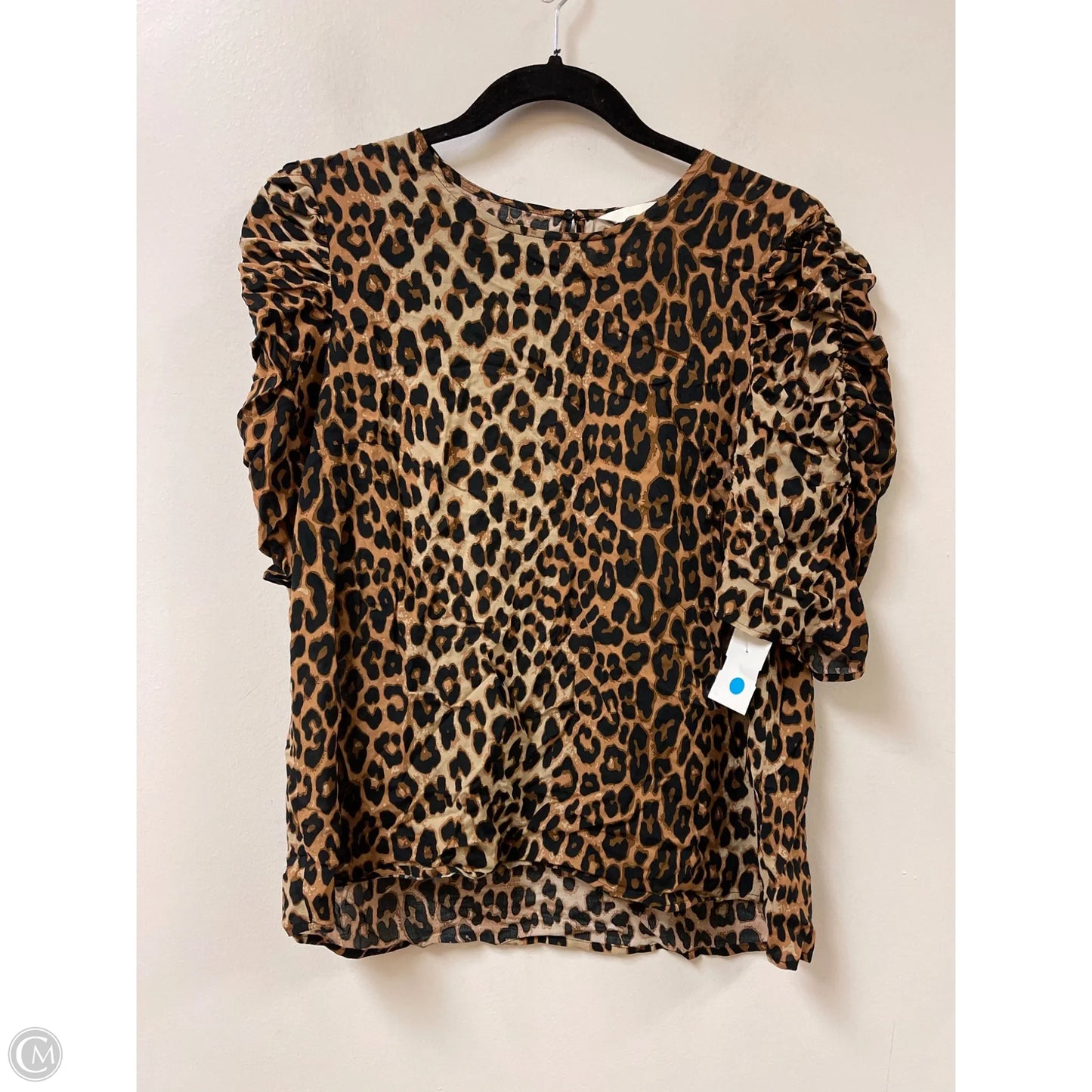 Top Short Sleeve By H&m In Animal Print, Size: S