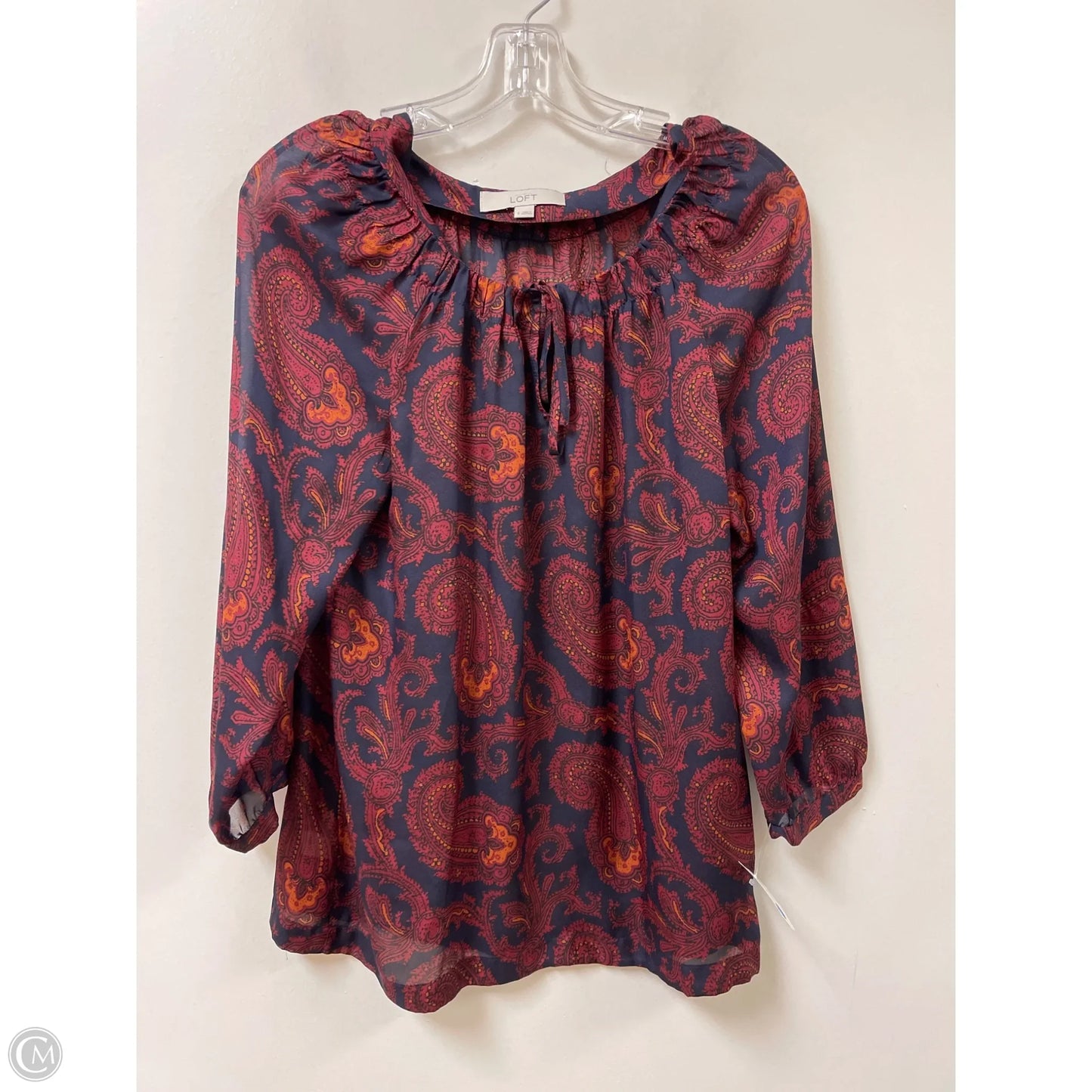 Top Long Sleeve By Loft In Red, Size: S