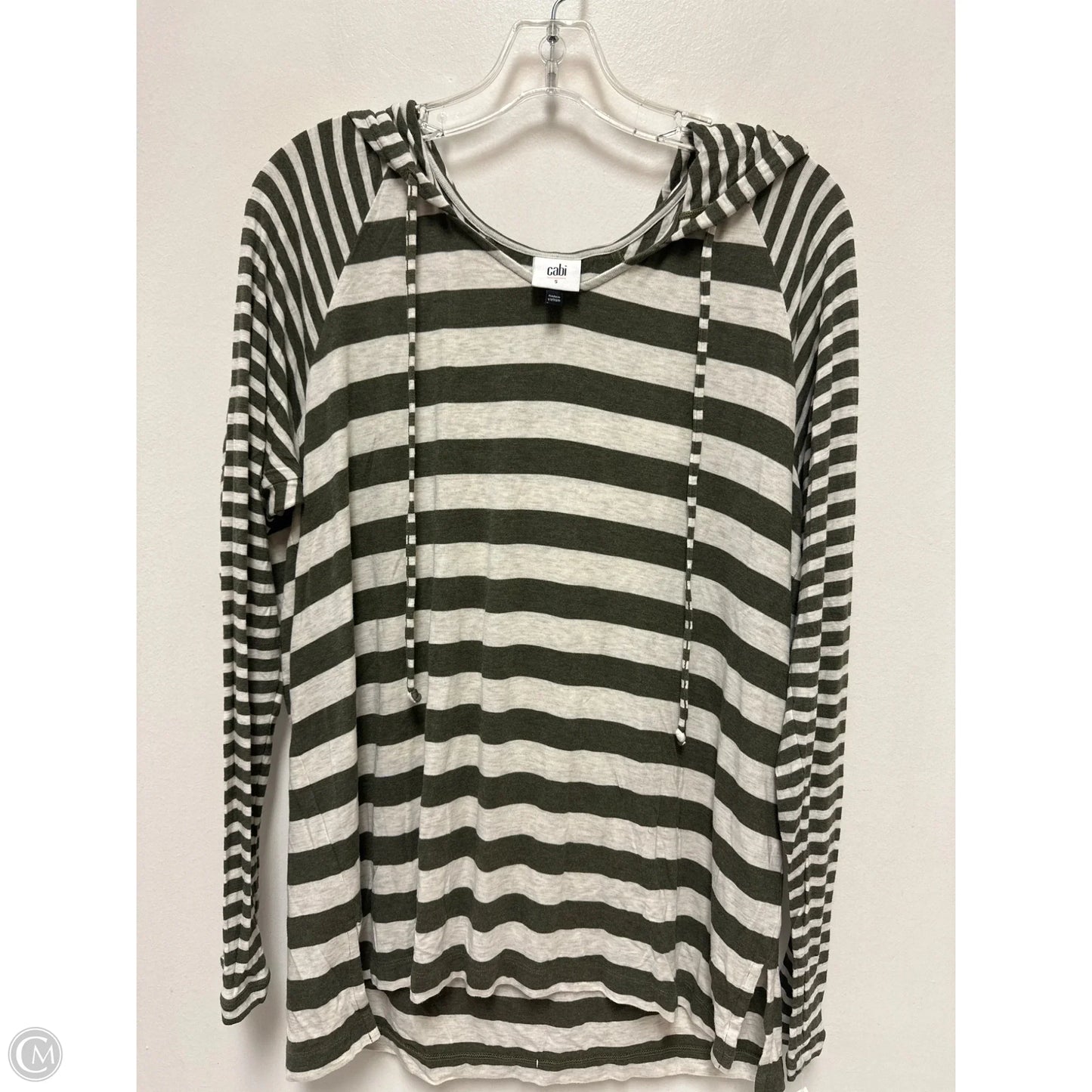 Top Long Sleeve By Cabi In Cream & Green, Size: S