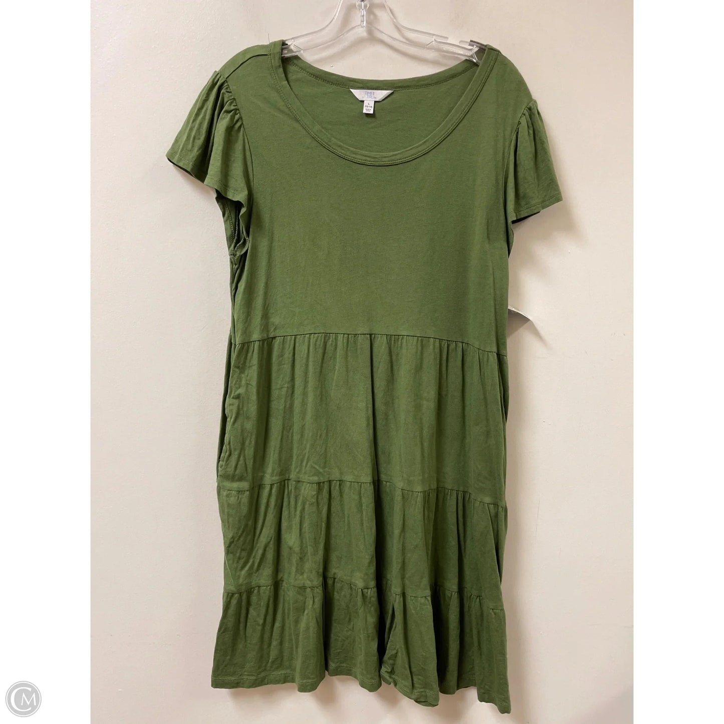 Dress Casual Midi By Time And Tru In Green, Size: L