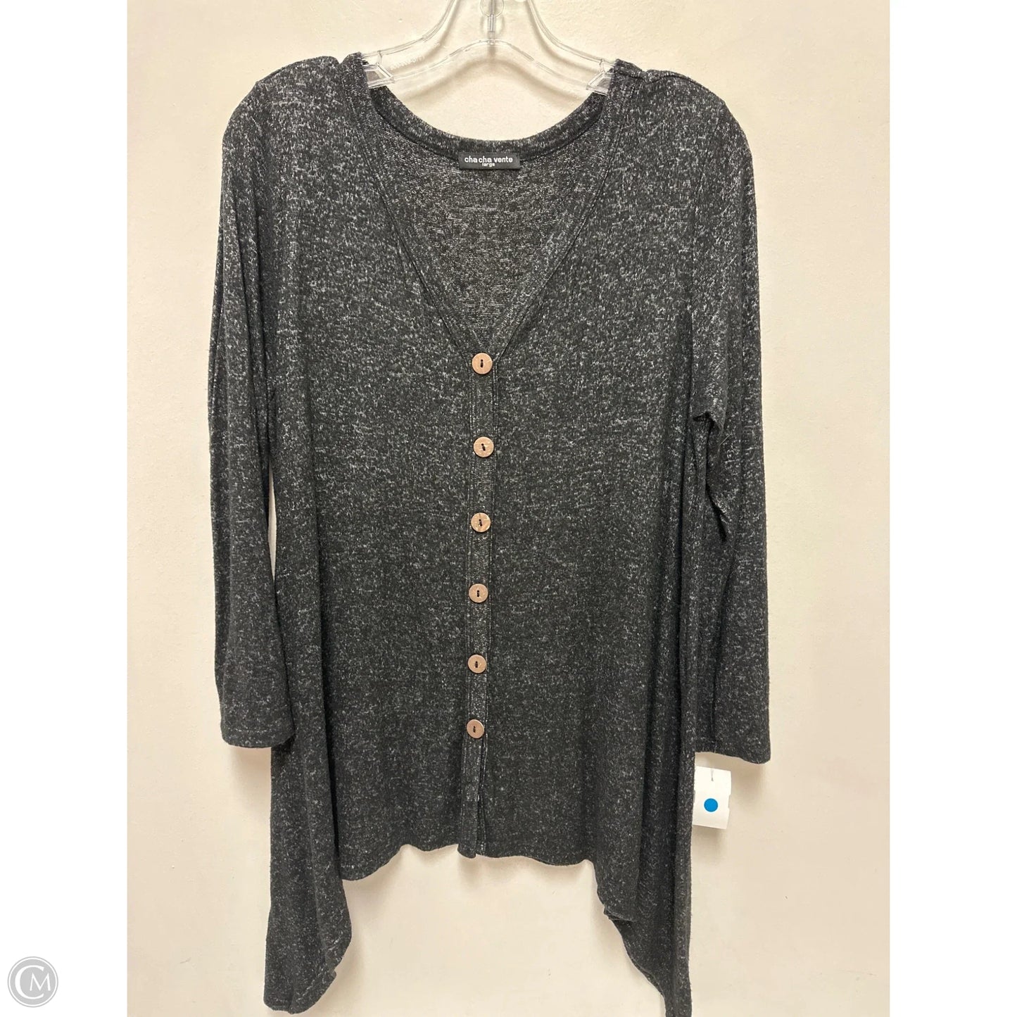 Blouse Long Sleeve By Cha Cha In Black, Size: L