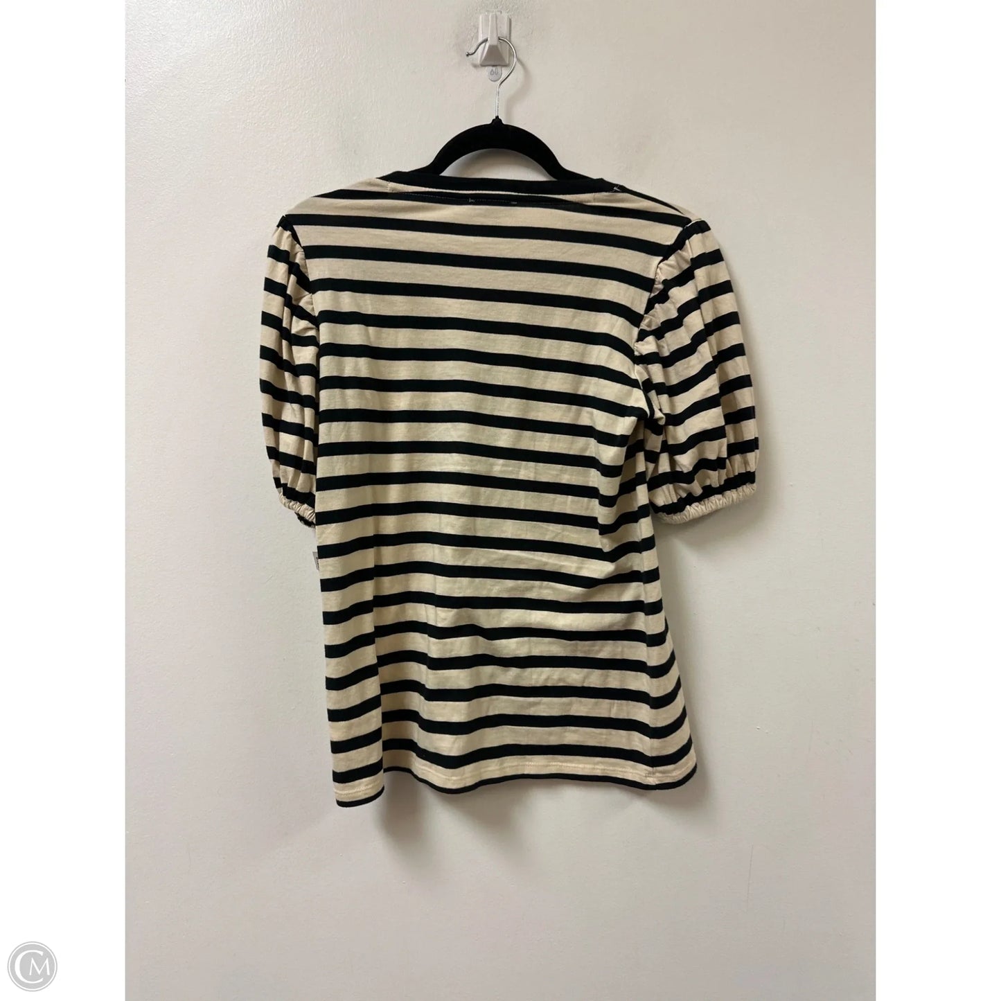Top Short Sleeve By J. Crew In Black & Cream, Size: Xs