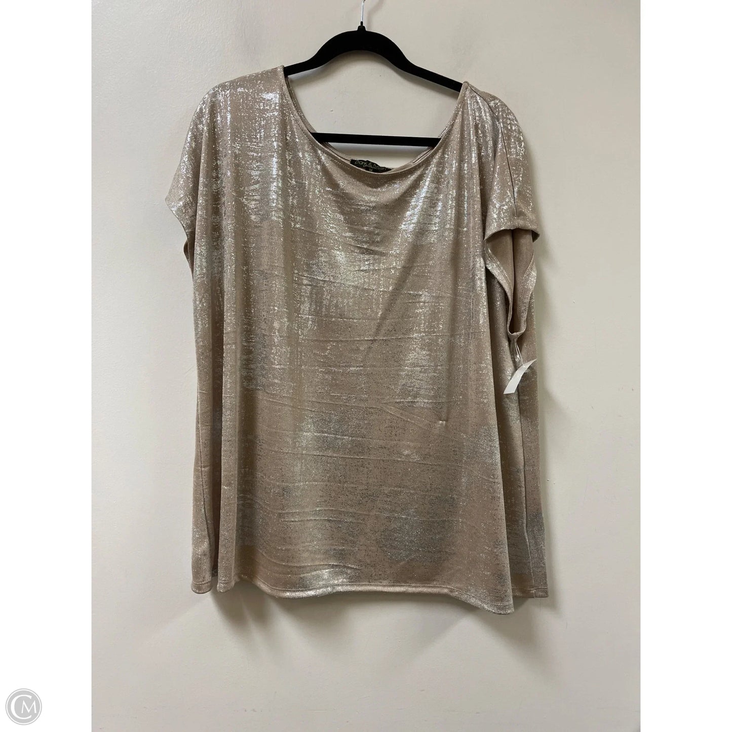 Top Short Sleeve By Clothes Mentor In Gold, Size: 3x