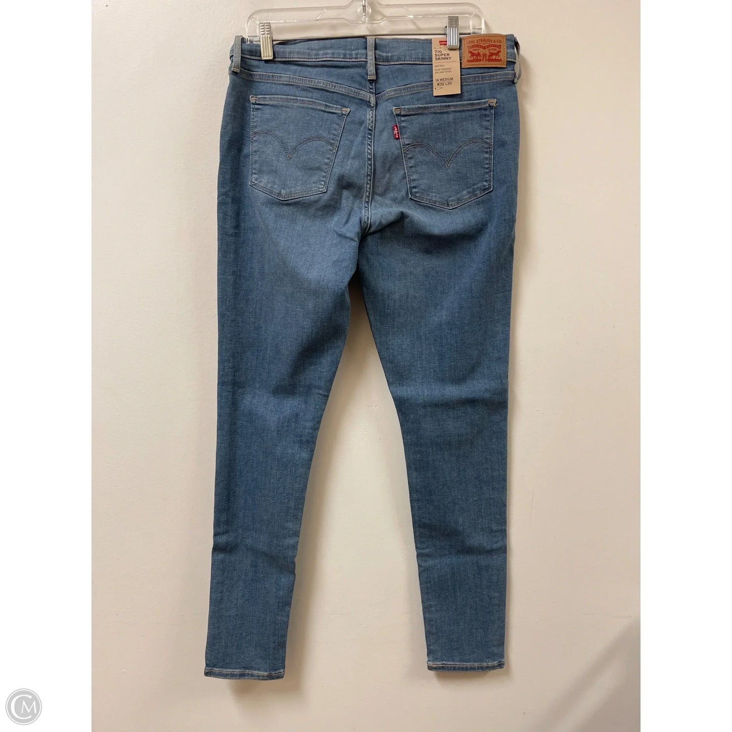 Jeans Skinny By Levis In Blue Denim, Size: 14