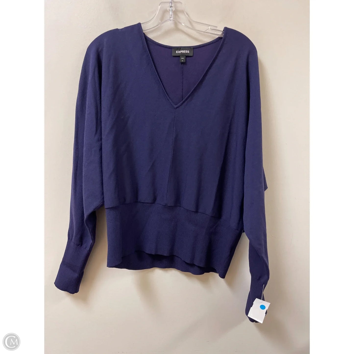 Top Long Sleeve By Express In Purple, Size: Xl