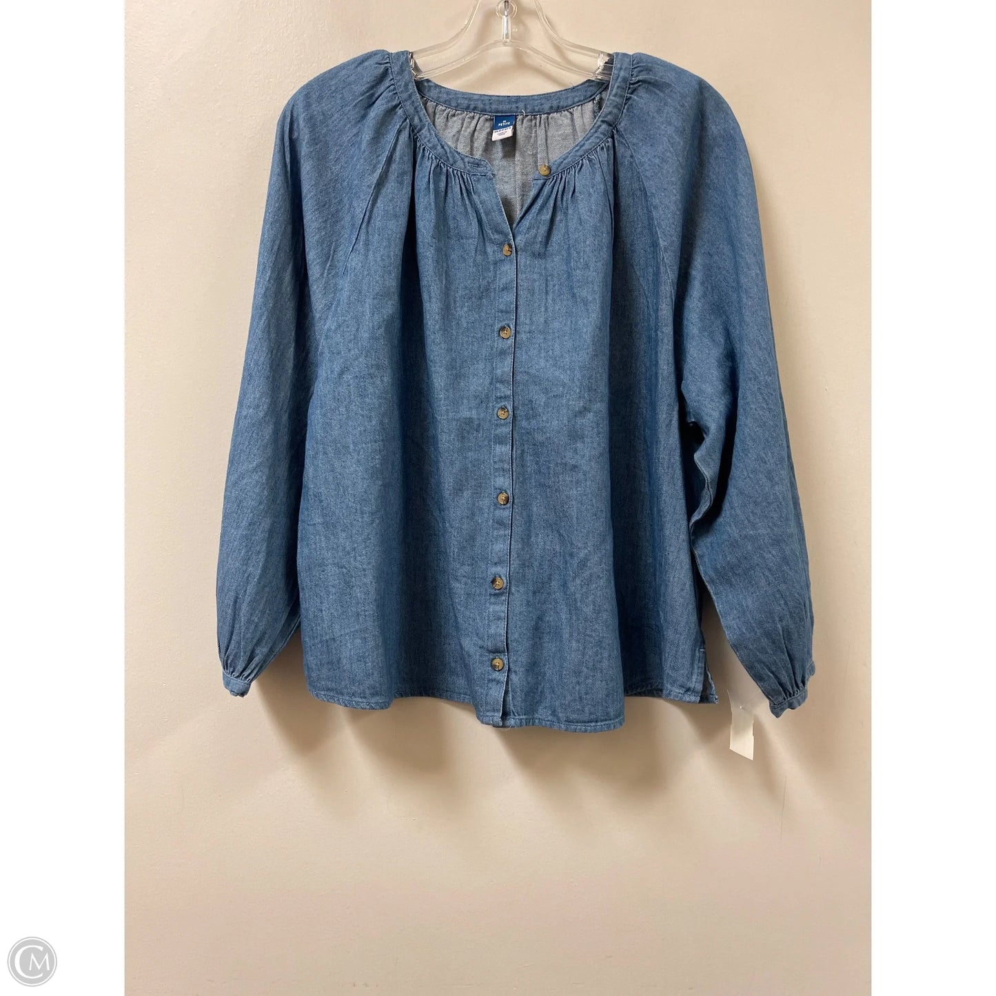 Top Long Sleeve By Old Navy In Blue Denim, Size: Mp