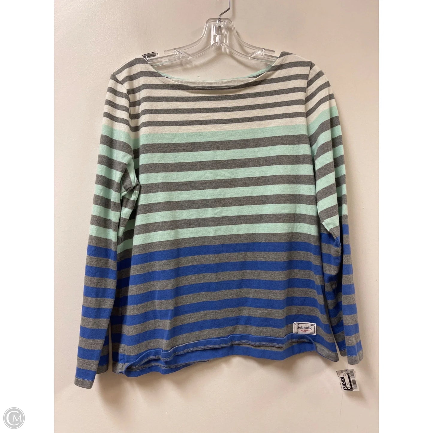 Top Long Sleeve By Talbots In Blue & Grey, Size: L