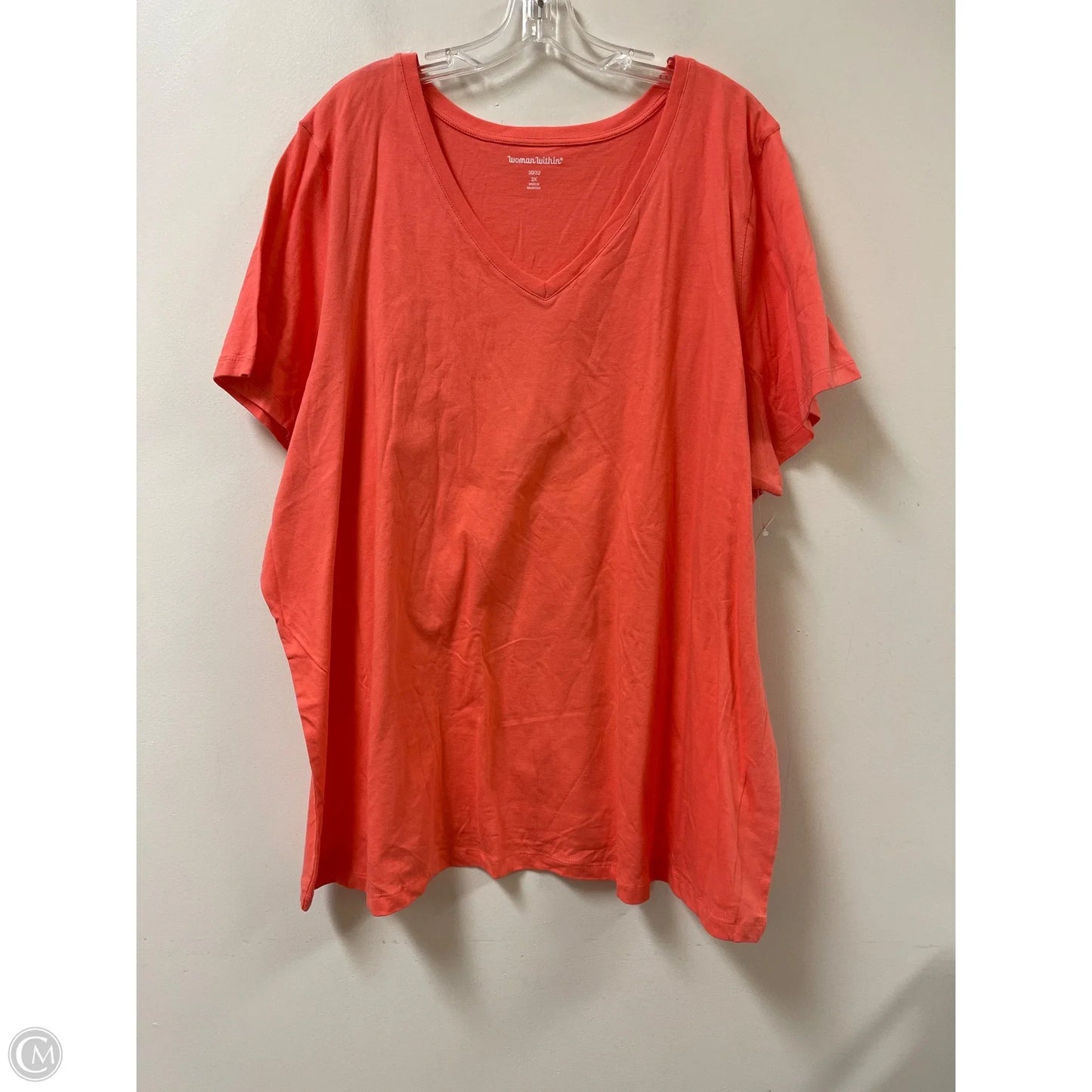 Top Short Sleeve By Woman Within In Orange, Size: 3x