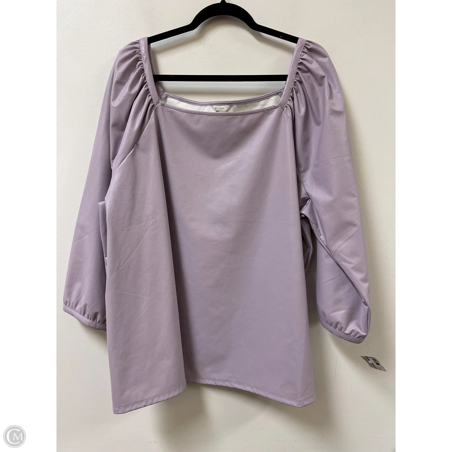 Top Long Sleeve By Cato In Purple, Size: 4x