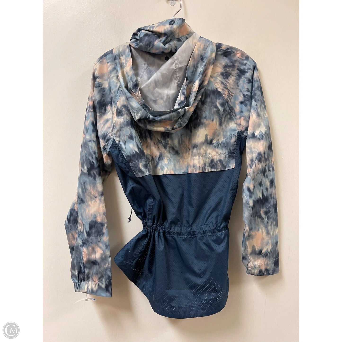 Athletic Jacket By Eddie Bauer In Blue & Cream, Size: Xs