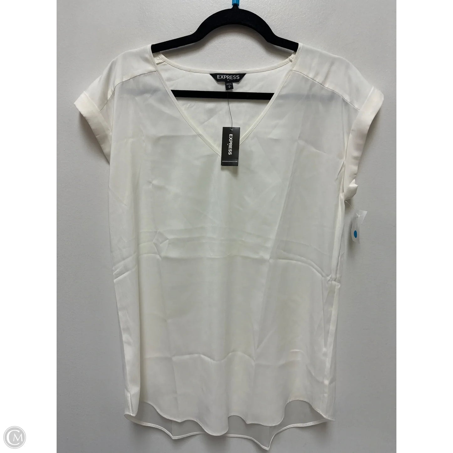 Top Short Sleeve By Express In Cream, Size: M