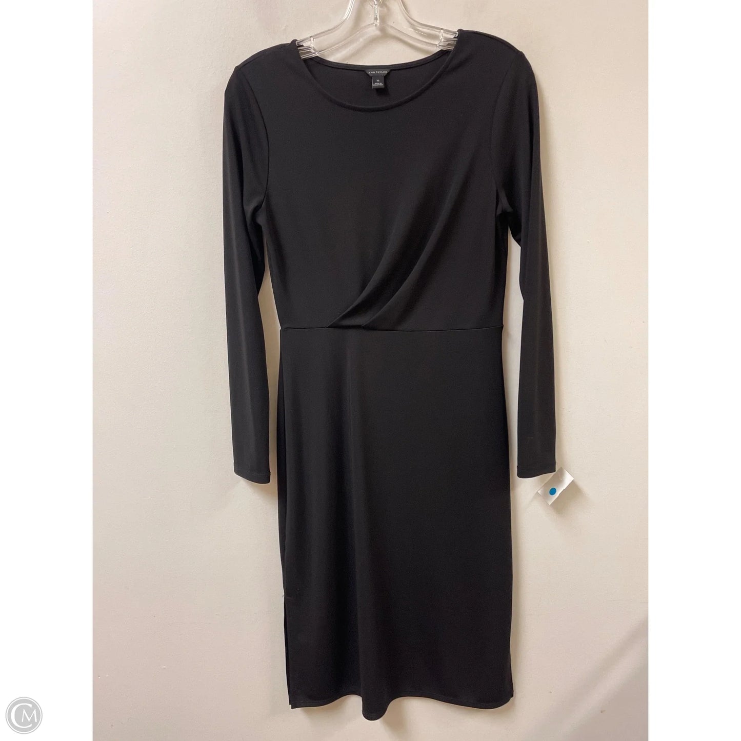 Dress Casual Midi By Ann Taylor In Black, Size: Xs